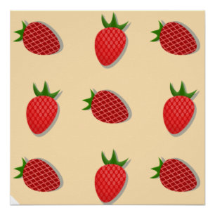 Aardbeienpatroon voor vruchtenzomertijd goede bes perfect poster