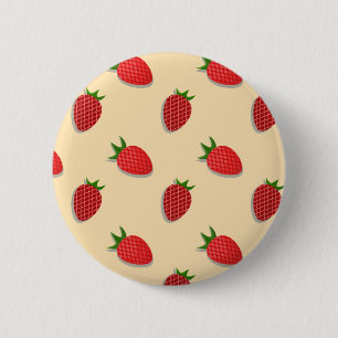 Aardbeienpatroon voor vruchtenzomertijd goede bes ronde button 5,7 cm