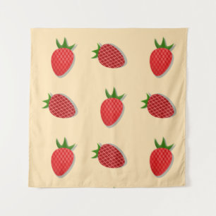 Aardbeienpatroon voor vruchtenzomertijd goede bes wandkleed