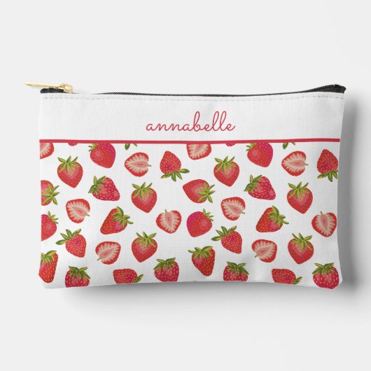 Aardbeienpatroon voornaam etui (Voorkant)
