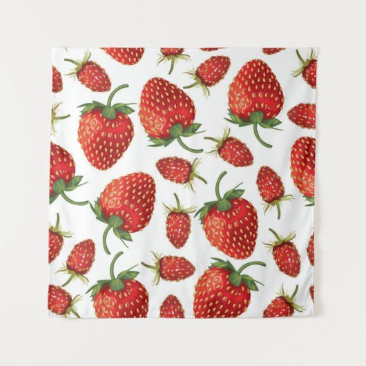 Aardbeienpatroon Wandkleed (Voorkant)