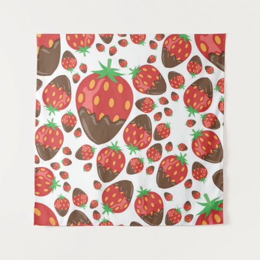Aardbeienpatroon Wandkleed (Voorkant)
