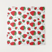 Aardbeienpatroon Wandkleed (Voorkant (horizontaal))