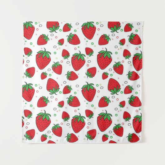 Aardbeienpatroon Wandkleed (Voorkant)
