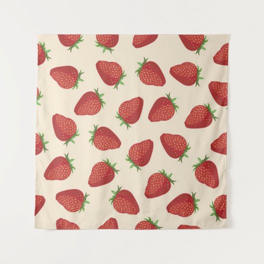 Aardbeienpatroon Wandkleed (Voorkant (horizontaal))