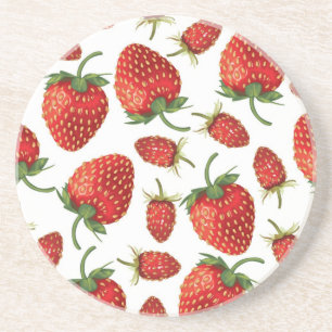 Aardbeienpatroon Zandsteen Onderzetter