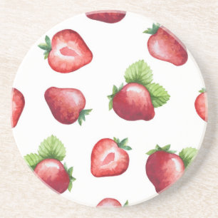 Aardbeienpatroon Zandsteen Onderzetter