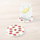 Aardbeienpatroon Zandsteen Onderzetter (Zijkant)