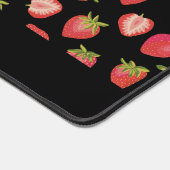 Aardbeienpatroon Zwart Rood Voornaam Bureaumat (Hoek)