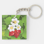 Aardbeienplant Sleutelhanger (Achterkant)