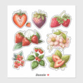 Aardbeienpleister Vinyl Sticker (Vel)