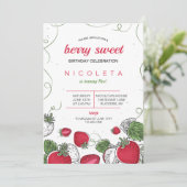 Aardbeienplons Verjaardag Kaart (Staand voorkant)