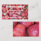 Aardbeienpluche Visitekaartje (Voorkant / Achterkant)