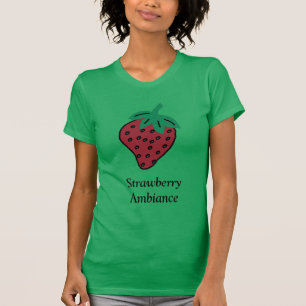 Aardbeienprijsopgave met rode aardbeientekst t-shirt