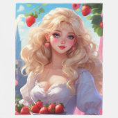 Aardbeienprinses Fleece Deken (Voorkant)