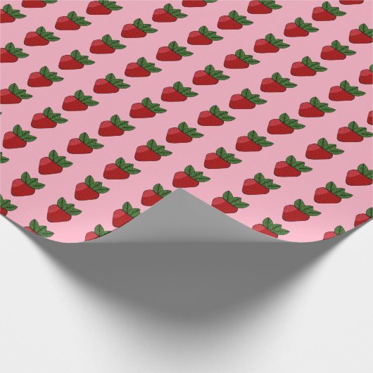 Aardbeienprint () cadeaupapier (Hoek)