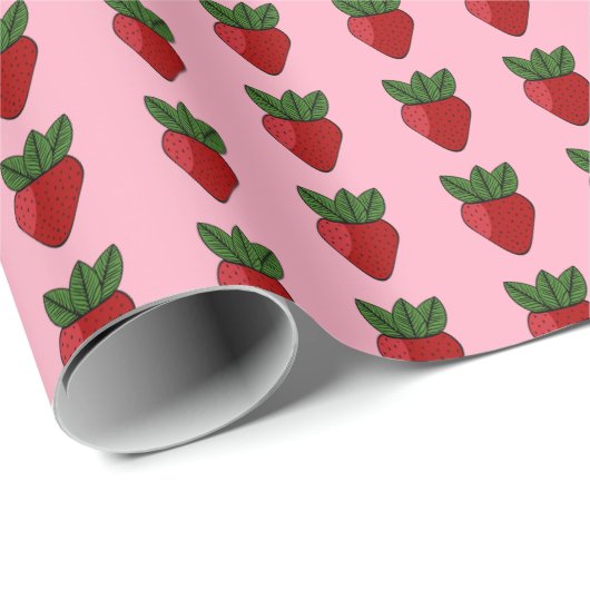 Aardbeienprint () cadeaupapier (Rol Hoek)