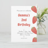 Aardbeienpuntjes Verjaardag Kaart (Staand voorkant)