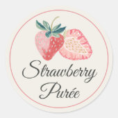 Aardbeienpuree Mimosa Bar Flessticker Ronde Sticker (Voorkant)