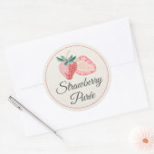 Aardbeienpuree Mimosa Bar Flessticker Ronde Sticker (Envelop)