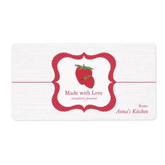 Aardbeienreserves - Etiketten voor voedselverpakki (Voorkant)