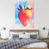 Aardbeienrisograaf Canvas Afdruk (Insitu (Slaapkamer))
