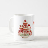 Aardbeienroom Cupcakes Koffiemok (Voorkant links)