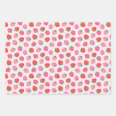 Aardbeienruit en argyle Kerst roze rood Inpakpapier Vel (Voorkant)