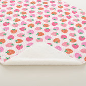 Aardbeienruit - Roze en Rode Sherpa-deken Sherpa Deken (3/4)