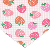 Aardbeienruitjes - Roze en Rood Lange Tafelloper (Hoek)