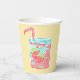 Aardbeiensap Doos Geel Papieren Bekers