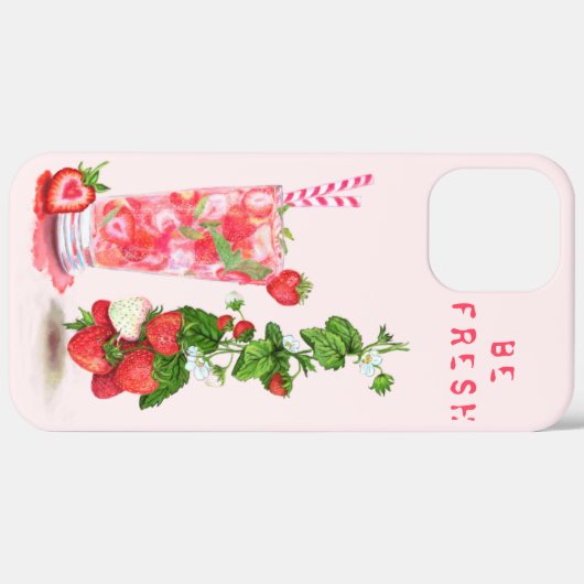 Aardbeiensap — Drink van Jouw tekst of van kleuren Case-Mate iPhone Case (Achterkant (horizontaal))