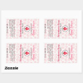 Aardbeiensap | Homemaetiket voor Artisan Handmade Rechthoekige Sticker (Vel)