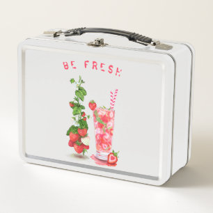 Aardbeiensap Koele Drink Fruits Metal Lunch Box