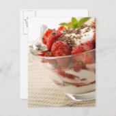 Aardbeiensap met vers yoghurt briefkaart (Voorkant / Achterkant)