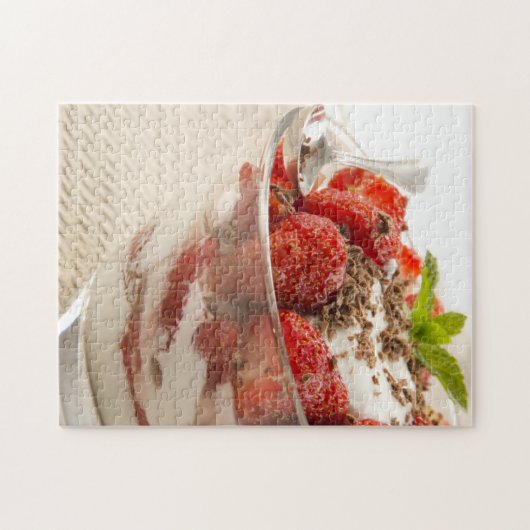 Aardbeiensap met vers yoghurt legpuzzel (Horizontaal)