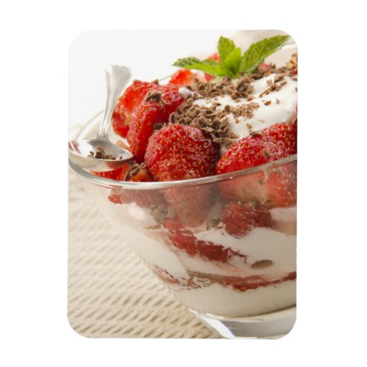 Aardbeiensap met vers yoghurt magneet (Verticaal)