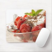 Aardbeiensap met vers yoghurt muismat (Met muis)
