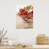 Aardbeiensap met vers yoghurt poster (Keuken)