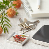 Aardbeiensap met vers yoghurt sleutelhanger (Zijkant)