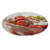 Aardbeiensap met vers yoghurt snijplank (Hoek)