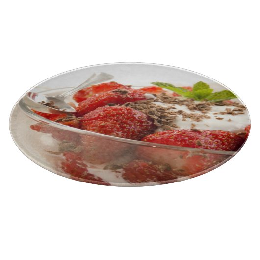 Aardbeiensap met vers yoghurt snijplank (Hoek)