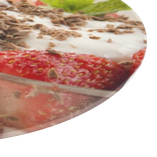 Aardbeiensap met vers yoghurt snijplank (Hoek)