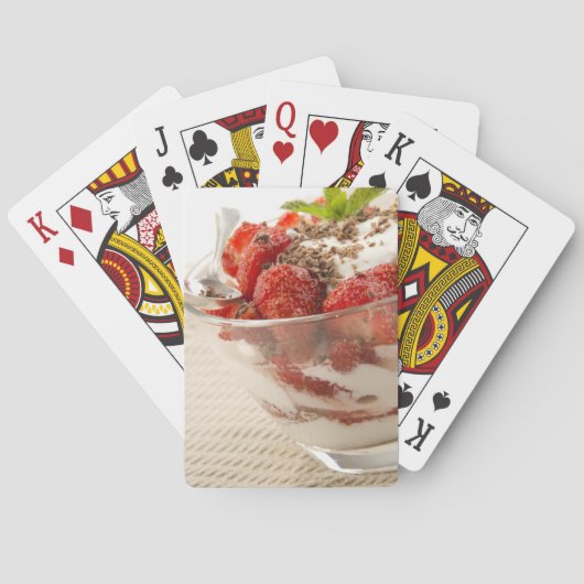 Aardbeiensap met vers yoghurt speelkaarten (Achterkant)
