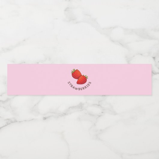 aardbeiensap waterfles etiket (Enkel label)