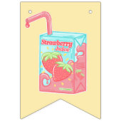 Aardbeiensapdoos Gelukkige Verjaardag Vlaggetjes (Eerste vlag)