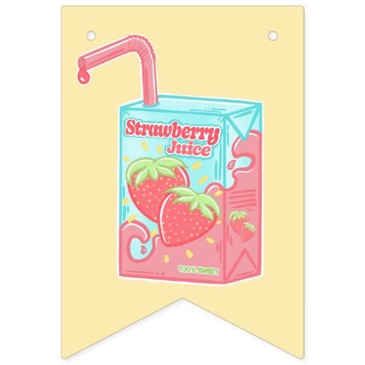 Aardbeiensapdoos Gelukkige Verjaardag Vlaggetjes (Eerste vlag)