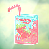 Aardbeiensapdoos Raamsticker (Vel 3)