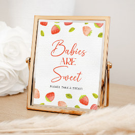 Aardbeiensbaby's zijn Sweet Baby shower Favor Poster