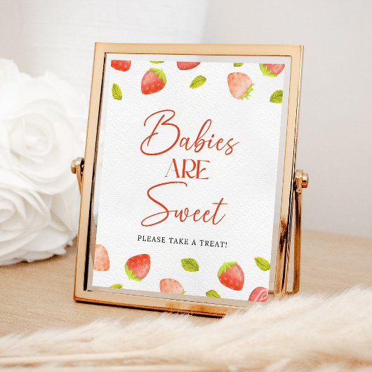 Aardbeiensbaby's zijn Sweet Baby shower Favor Poster